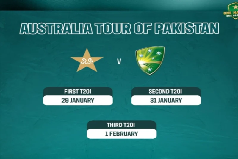 ٹی ٹوئنٹی سیریز کھیلنے کیلیے آسٹریلوی ٹیم 28 جنوری کو پاکستان پہنچے گی، پی سی بی